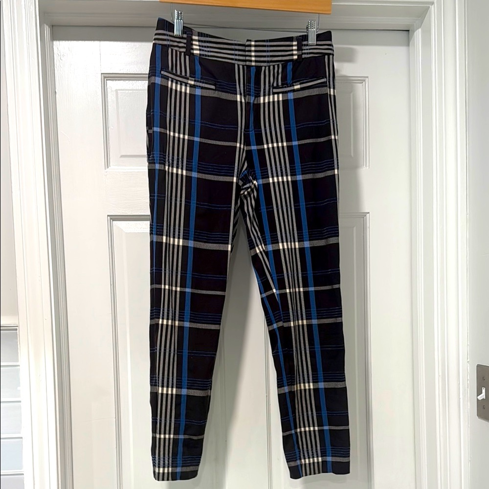 Anthropologie/ essential slim black/blue pant.